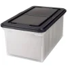 Stackable File Tote Box, Letter Size, 10-7/10"H x 22-4/5"D x 13-7/10"W, Clear/Black