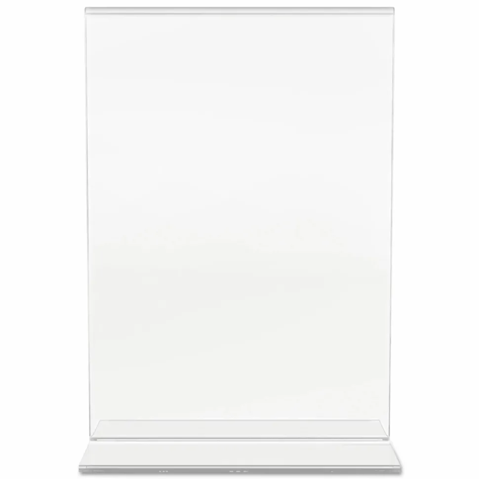 Stand-Up Sign Holder, Vertical, 7"H x 5"W, Clear, 69101