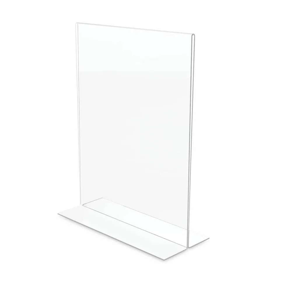 Stand-Up Sign Holder, Vertical, 11"H x 8-1/2"W, Clear