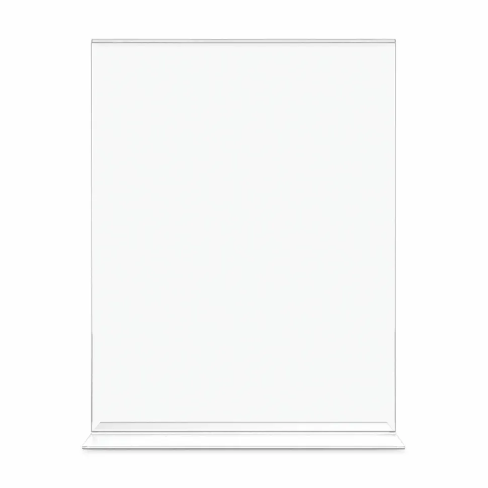 Stand-Up Sign Holder, Vertical, 11"H x 8-1/2"W, Clear