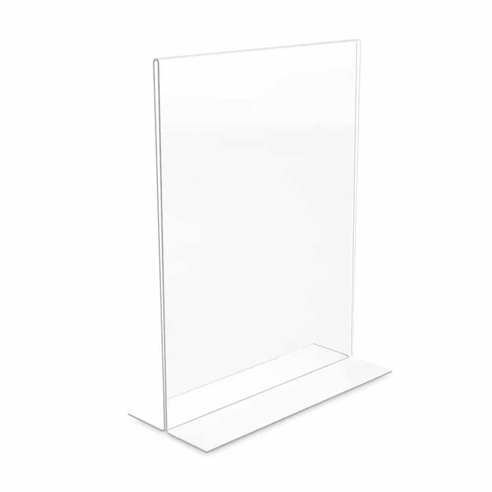 Stand-Up Sign Holder, Vertical, 11"H x 8-1/2"W, Clear