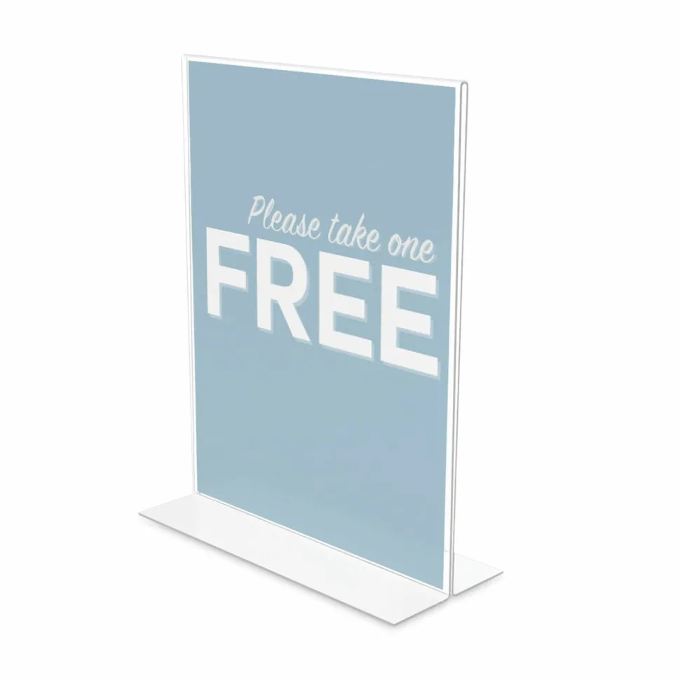 Stand-Up Sign Holder, Vertical, 11"H x 8-1/2"W, Clear