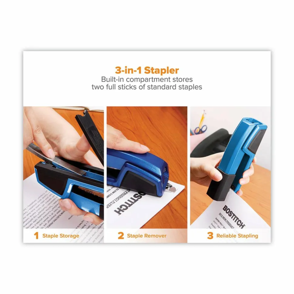 Stanley Bostitch Epic Executive Desktop Business Pro Stapler, Blue