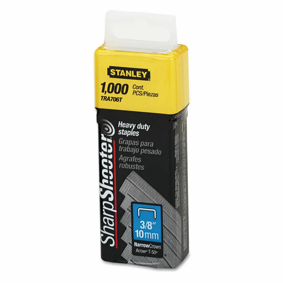 Stanley Bostitch SharpShooter Heavy Duty Staples, 3/8", Box Of 1,000