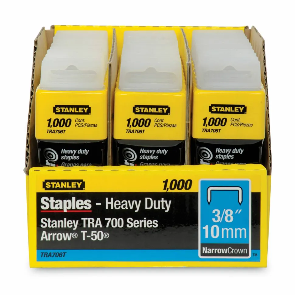 Stanley Bostitch SharpShooter Heavy Duty Staples, 3/8", Box Of 1,000