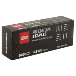 Staples, 1/4" Premium, Full Strip, Box Of 5,000