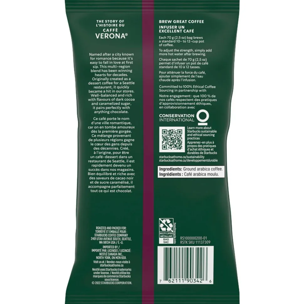 Starbucks Caffe Verona Dark Ground Coffee Pouch