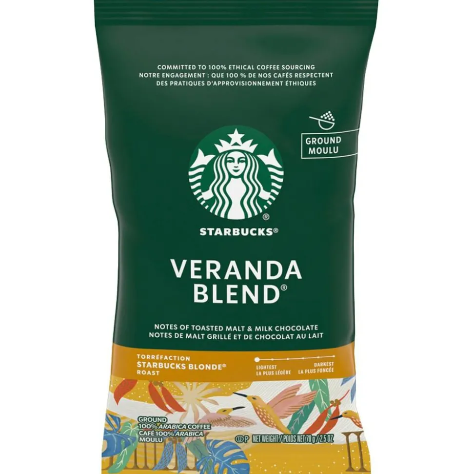 Starbucks Ground Coffee Packets, Veranda Blend, Light Roast, 18 Packets