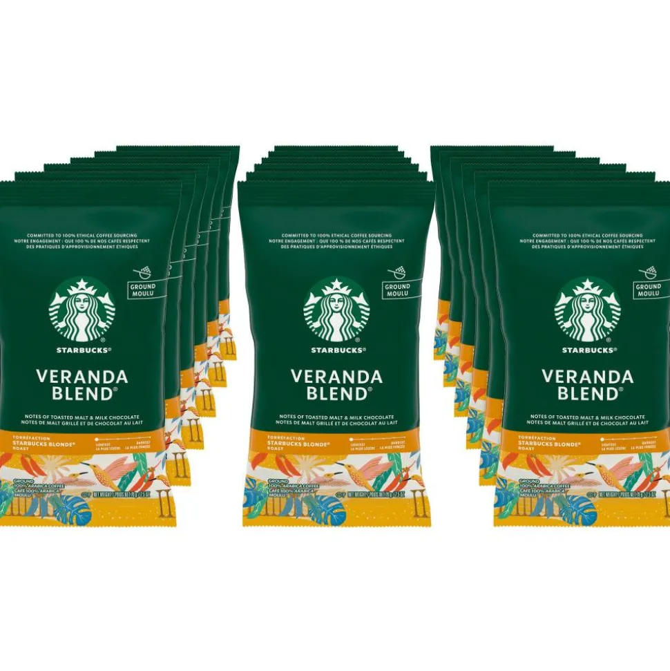 Starbucks Ground Coffee Packets, Veranda Blend, Light Roast, 18 Packets