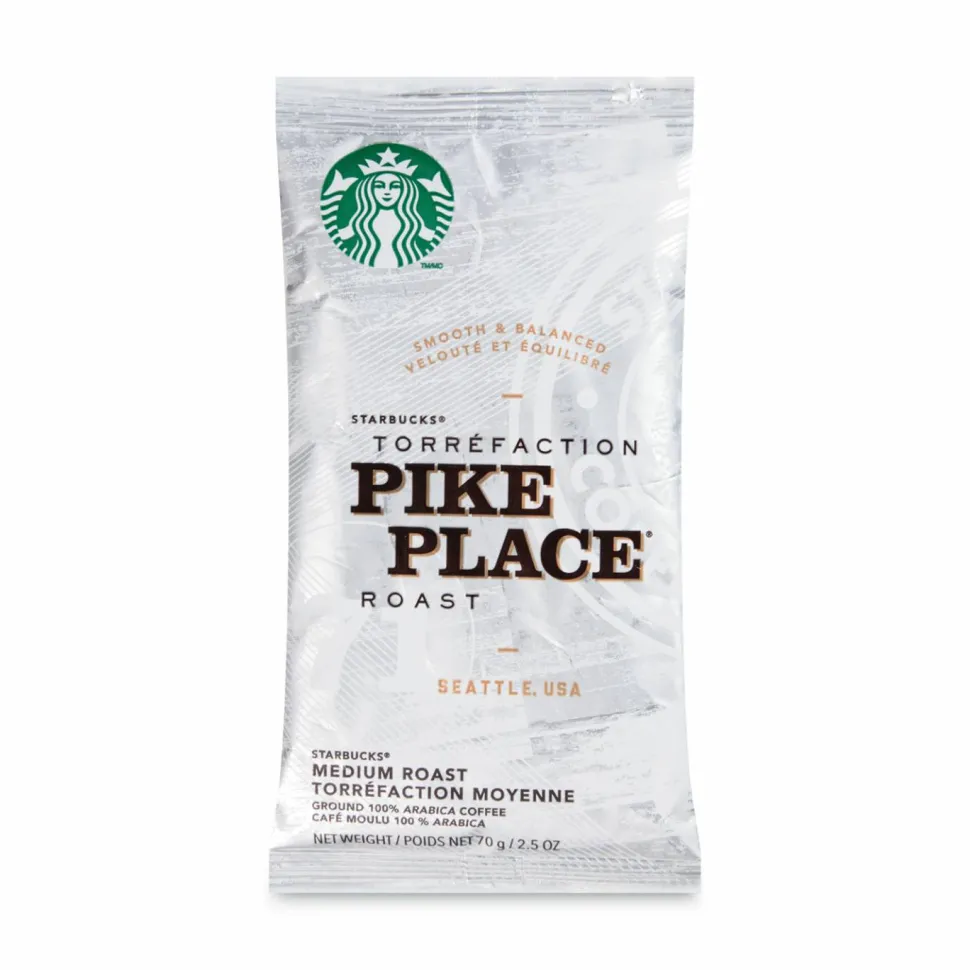 Starbucks Ground Coffee Packets, Pike Place, Medium Roast, 2.5 oz, 18 Packets