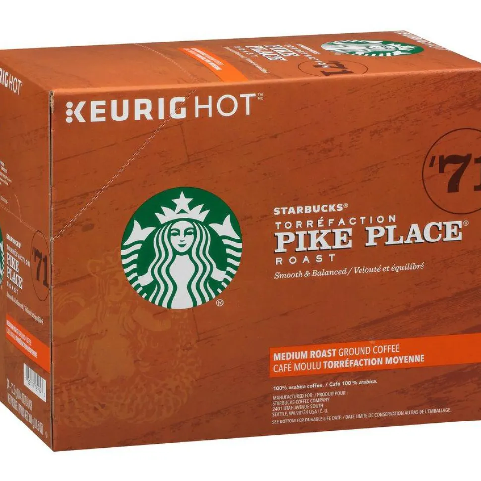 Starbucks Single-Serve Coffee K-Cup, Pike Place, Carton Of 24