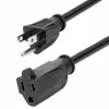 StarTech 20ft (6m) Power Extension Cord, NEMA5-15R to NEMA5-15P Black Extension Cord, 13A 125V, 16AWG, Computer Power Extension Cable