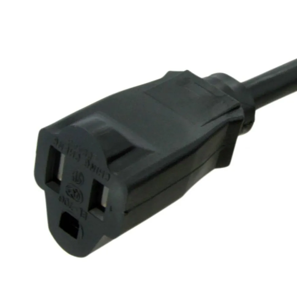 StarTech 20ft (6m) Power Extension Cord, NEMA5-15R to NEMA5-15P Black Extension Cord, 13A 125V, 16AWG, Computer Power Extension Cable