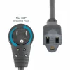 StarTech 10ft Power Extension Cord, Rotating Flat Plug Extension Cord, NEMA 5-15P to NEMA 5-15R Cable, 16 AWG, 125V/13A, UL Certified
