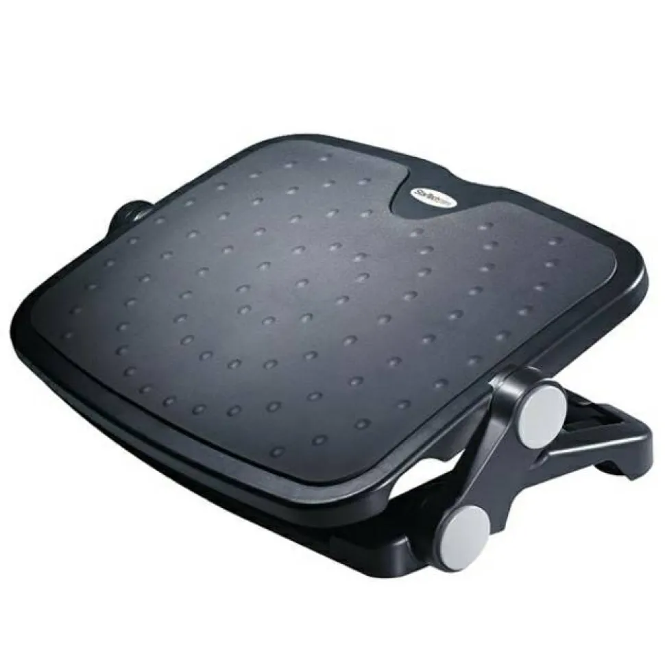 StarTech Adjustable Under Desk Foot Rest, Ergonomic Footrest, Large 18x14in, Office Footrest Stool w/ Adjustable Height, Angle, TAA