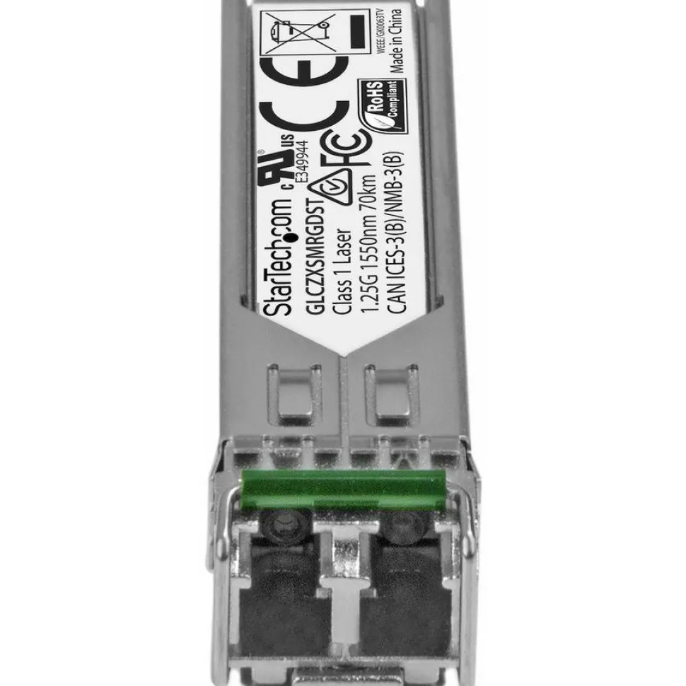StarTech Cisco GLC-ZX-SM-RGD Compatible SFP Module - 1000BASE-ZX - 1GE Gigabit Ethernet 1GbE Single Mode Fiber SMF Optic Transceiver