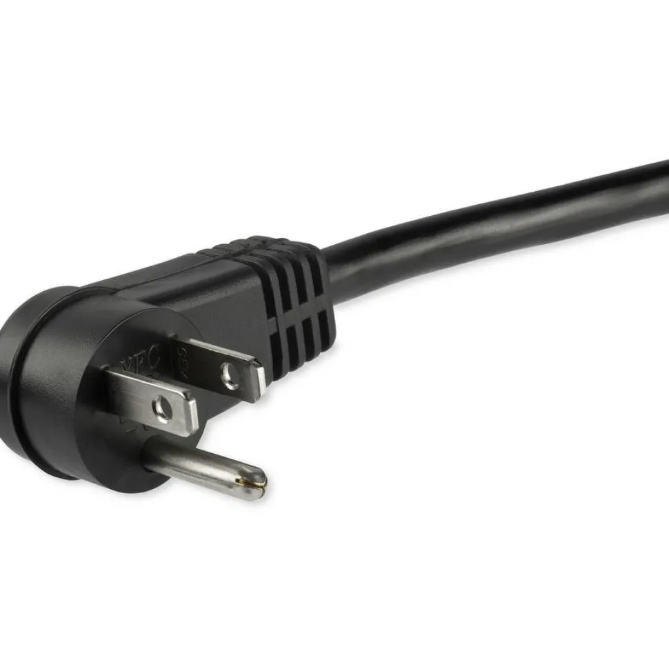 StarTech.com 1 ft Flat Extension Cord - NEMA 5-15R to NEMA Right-Angle 5-15P Power Cable - Low Profile Extension Cord - Right Angle Power Cord
