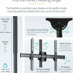 StarTech.com Ceiling TV Mount For 32 to 75