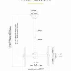 StarTech.com Ceiling TV Mount For 32 to 75