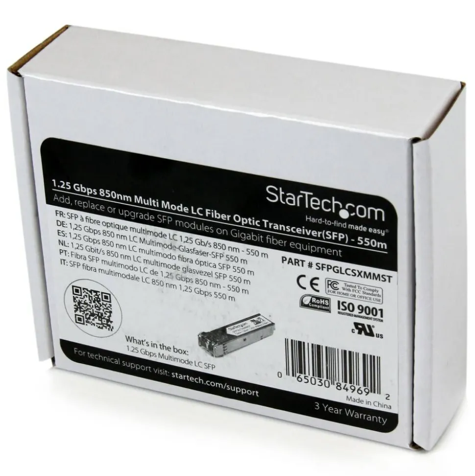StarTech.com Cisco GLC-SX-MM Compatible SFP Module - 1000BASE-SX Fiber Optical SFP Transceiver - Lifetime Warranty - SFPGLCSXMMST