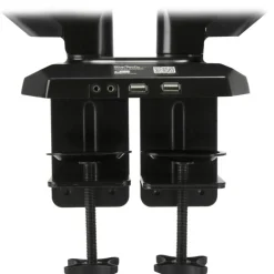 StarTech.com Dual Monitor Arm - USB Hub and Audio Ports in Base - Monitors up to 32" - VESA Monitor Stand Desk Mount