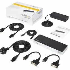 StarTech.com Dual Monitor USB-C Dock - Windows - 60W PD - 5x USB 3 - Dual HDMI /DVI - No Display Driver Setup - HDMI to DVI Adapters