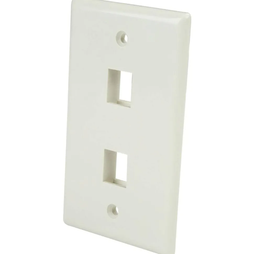 StarTech.com Dual Outlet RJ45 Universal Wall Plate White - Mounting plate - white - 2 ports - - PLATE2WH