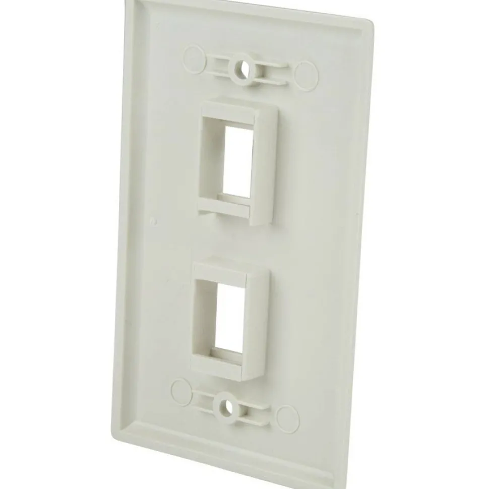 StarTech.com Dual Outlet RJ45 Universal Wall Plate White - Mounting plate - white - 2 ports - - PLATE2WH