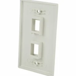 StarTech.com Dual Outlet RJ45 Universal Wall Plate White - Mounting plate - white - 2 ports - - PLATE2WH