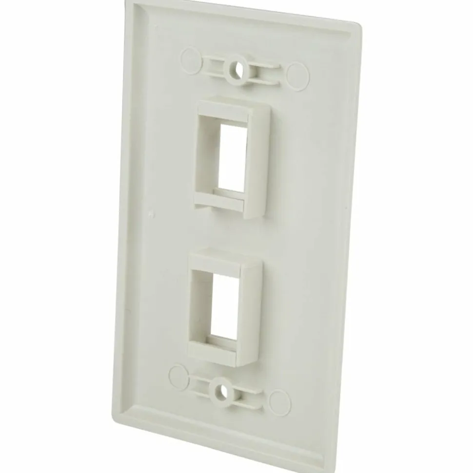 StarTech.com Dual Outlet RJ45 Universal Wall Plate White - Mounting plate - white - 2 ports - - PLATE2WH