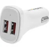 StarTech.com Dual Port USB Car Charger - White - High Power 24W/4.8A - 2 port USB Car Charger