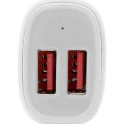 StarTech.com Dual Port USB Car Charger - White - High Power 24W/4.8A - 2 port USB Car Charger