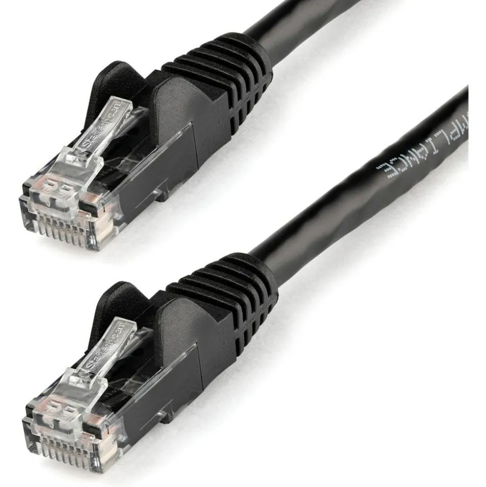 StarTech.com 12ft Black Cat6 Patch Cable with Snagless RJ45 Connectors - Cat6 Ethernet Cable - 12 ft Cat6 UTP Cable - N6PATCH12BK