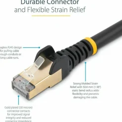 StarTech.com 7 ft CAT6a Ethernet Cable - 10 Gigabit Category 6a Shielded Snagless RJ45 100W PoE Patch Cord - 10GbE Black UL/TIA Certified