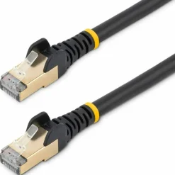 StarTech.com 7 ft CAT6a Ethernet Cable - 10 Gigabit Category 6a Shielded Snagless RJ45 100W PoE Patch Cord - 10GbE Black UL/TIA Certified