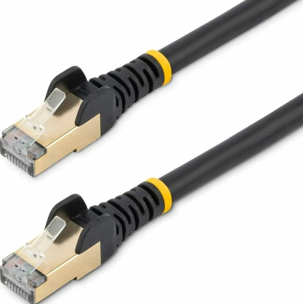 StarTech.com 7 ft CAT6a Ethernet Cable - 10 Gigabit Category 6a Shielded Snagless RJ45 100W PoE Patch Cord - 10GbE Black UL/TIA Certified