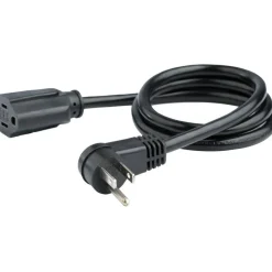 StarTech.com 3 ft Flat Extension Cord - NEMA 5-15R to NEMA Right-Angle 5-15P Power Cable - Low Profile Extension Cord - Right Angle Power Cord