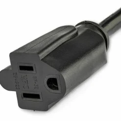 StarTech.com 3 ft Flat Extension Cord - NEMA 5-15R to NEMA Right-Angle 5-15P Power Cable - Low Profile Extension Cord - Right Angle Power Cord