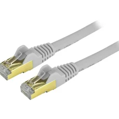 StarTech.com 2ft Gray Cat6a Shielded Patch Cable - Snagless RJ45 Ethernet Cord - First End: 1x RJ-45 Male Network - C6ASPAT2GR