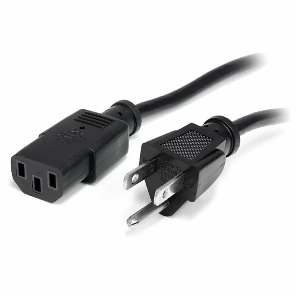 StarTech.com 6ft (2m) Computer Power Cord, NEMA 5-15P to C13, 10A 125V, 18AWG, Black Replacement AC PC Power Cord, TV/Monitor Power Cable
