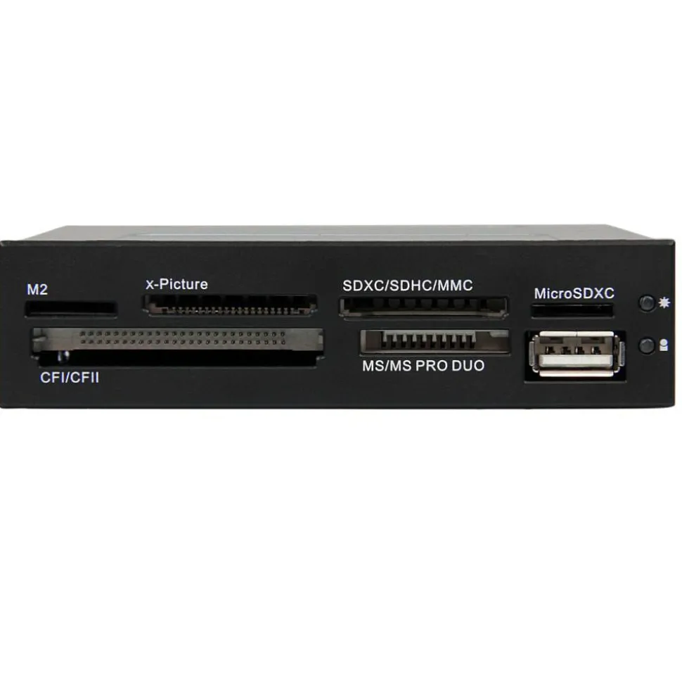 StarTech.com 3.5in Front Bay 22-in-1 USB 2.0 Internal Multi Media Memory Card Reader - Black - 22-i - 35FCREADBK3