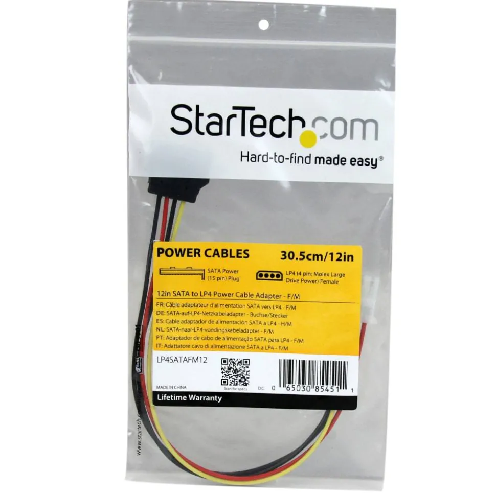 StarTech.com 12in SATA to LP4 Power Cable Adapter F/M