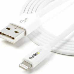 StarTech.com 2m (6ft) Long White Apple 8-pin Lightning Connector to USB Cable - USBLT2MW