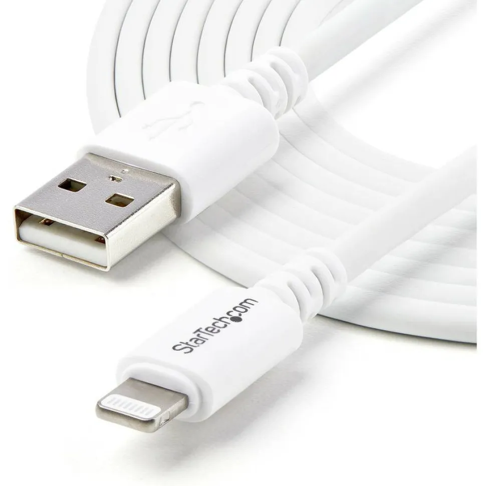 StarTech.com 3m (10ft) Long White Apple 8-pin Lightning Connector to USB Cable - USBLT3MW