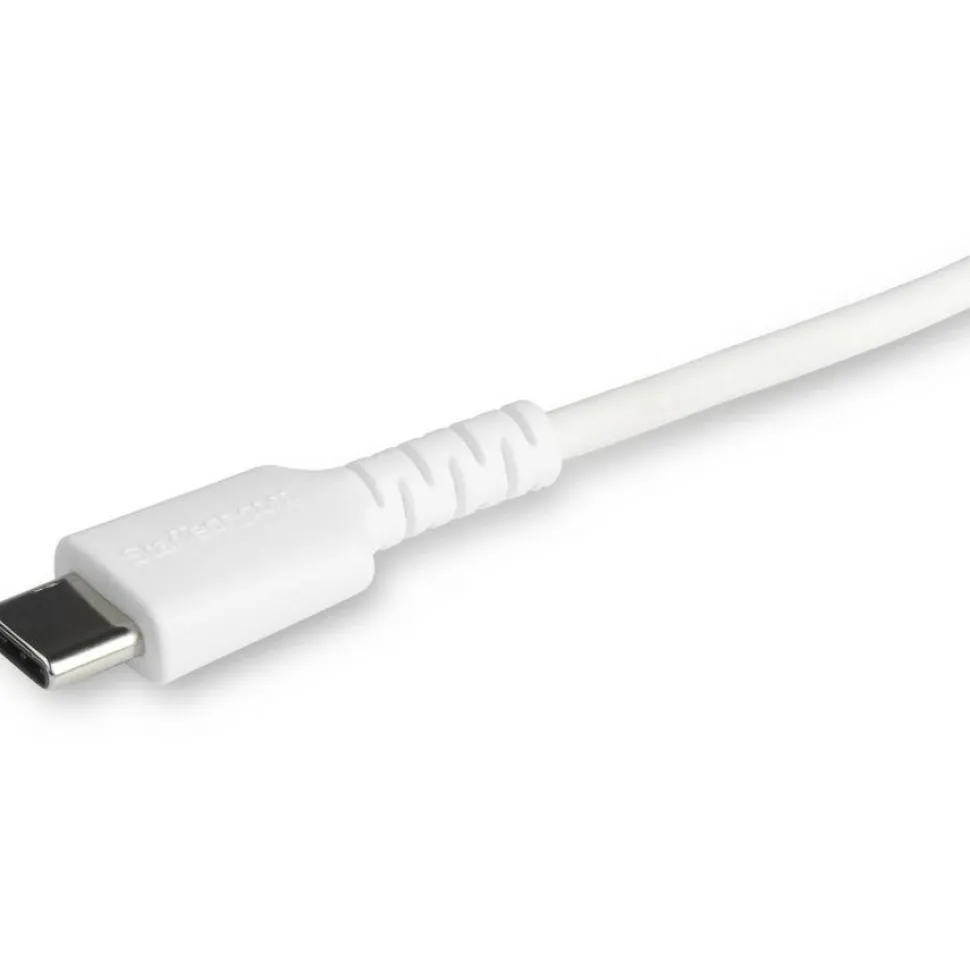 StarTech.com 2m/6.6ft USB C to Lightning Cable - MFi Certified - Heavy Duty Lightning Cable - White - Durable USB Charging Cable (RUSBCLTMM2MW)