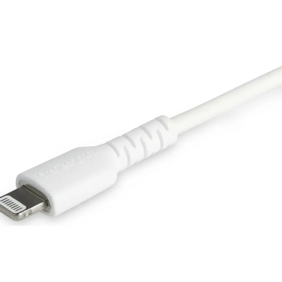StarTech.com 2m/6.6ft USB C to Lightning Cable - MFi Certified - Heavy Duty Lightning Cable - White - Durable USB Charging Cable (RUSBCLTMM2MW)