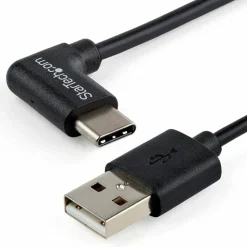 StarTech.com 1m 3ft USB to USB C Cable - Right Angle USB Cable - M/M - USB 2.0 Cable - Black
