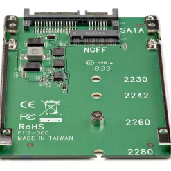 StarTech.com M.2 SATA SSD to 2.5in SATA Adapter Converter - Convert an M.2 SSD into a 7mm high 2.5in SATA 6Gbps Open Frame SSD