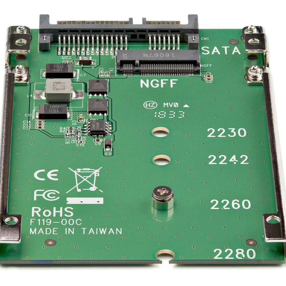 StarTech.com M.2 SATA SSD to 2.5in SATA Adapter Converter - Convert an M.2 SSD into a 7mm high 2.5in SATA 6Gbps Open Frame SSD