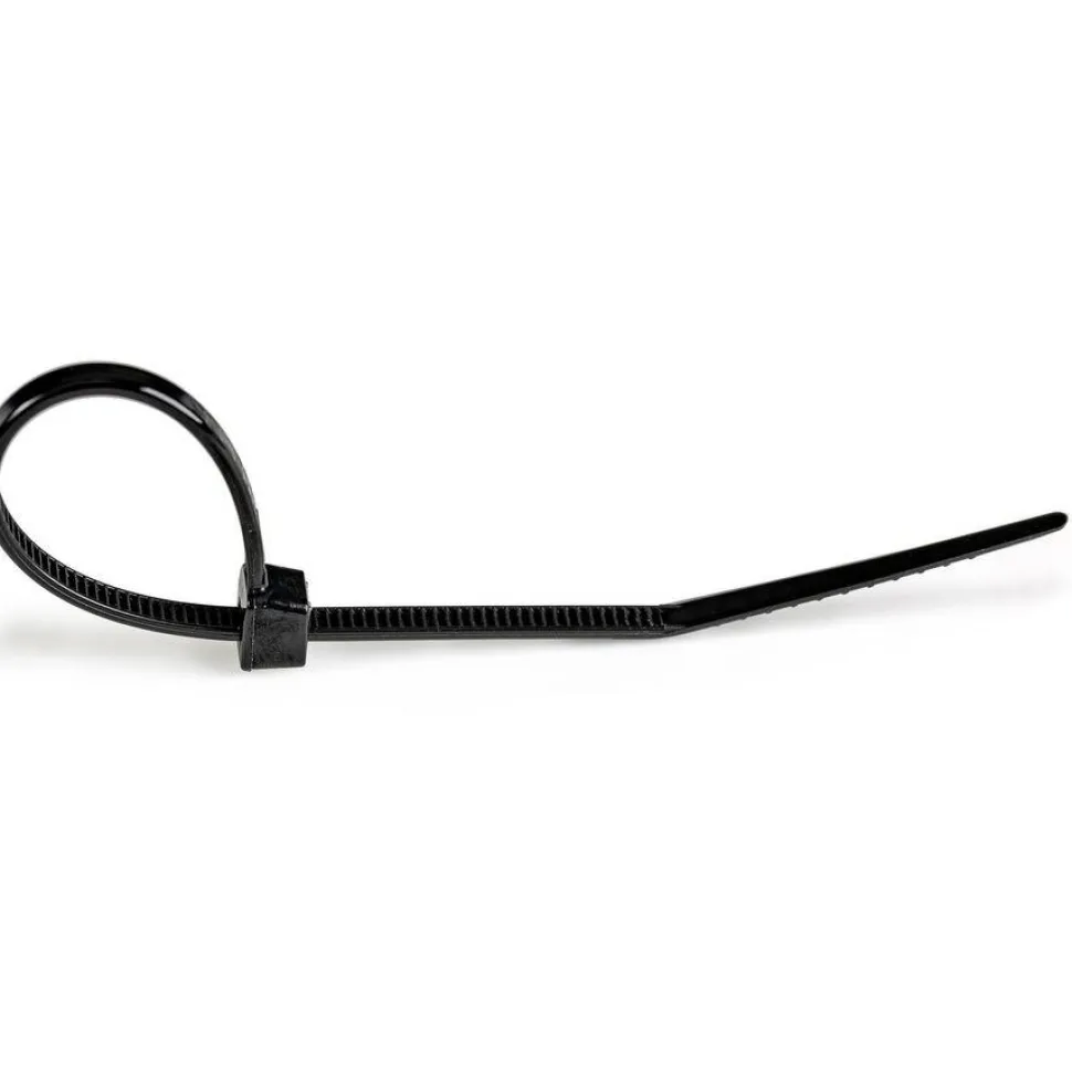 StarTech.com 100 Pack 6" Cable Ties - Black Medium Nylon/Plastic Zip Ties Adjustable Network Cable Wraps UL TAA